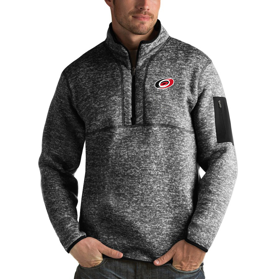 Carolina Hurricanes Antigua Fortune Quarter-Zip Pullover Jacket Charcoal