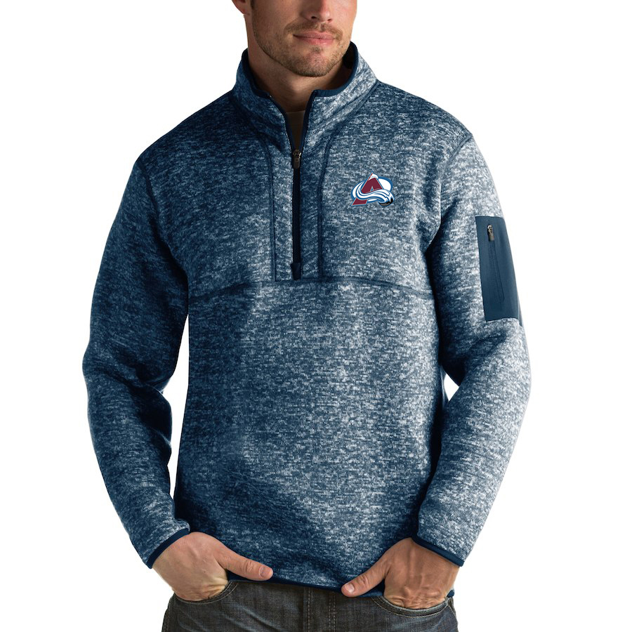 Colorado Avalanche Antigua Fortune Quarter-Zip Pullover Jacket Royal