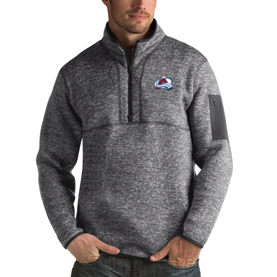 Colorado Avalanche Antigua Fortune Quarter-Zip Pullover Jacket Black