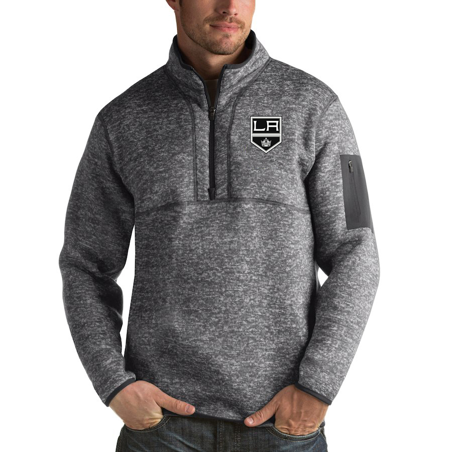 Los Angeles Kings Antigua Fortune Quarter-Zip Pullover Jacket Black