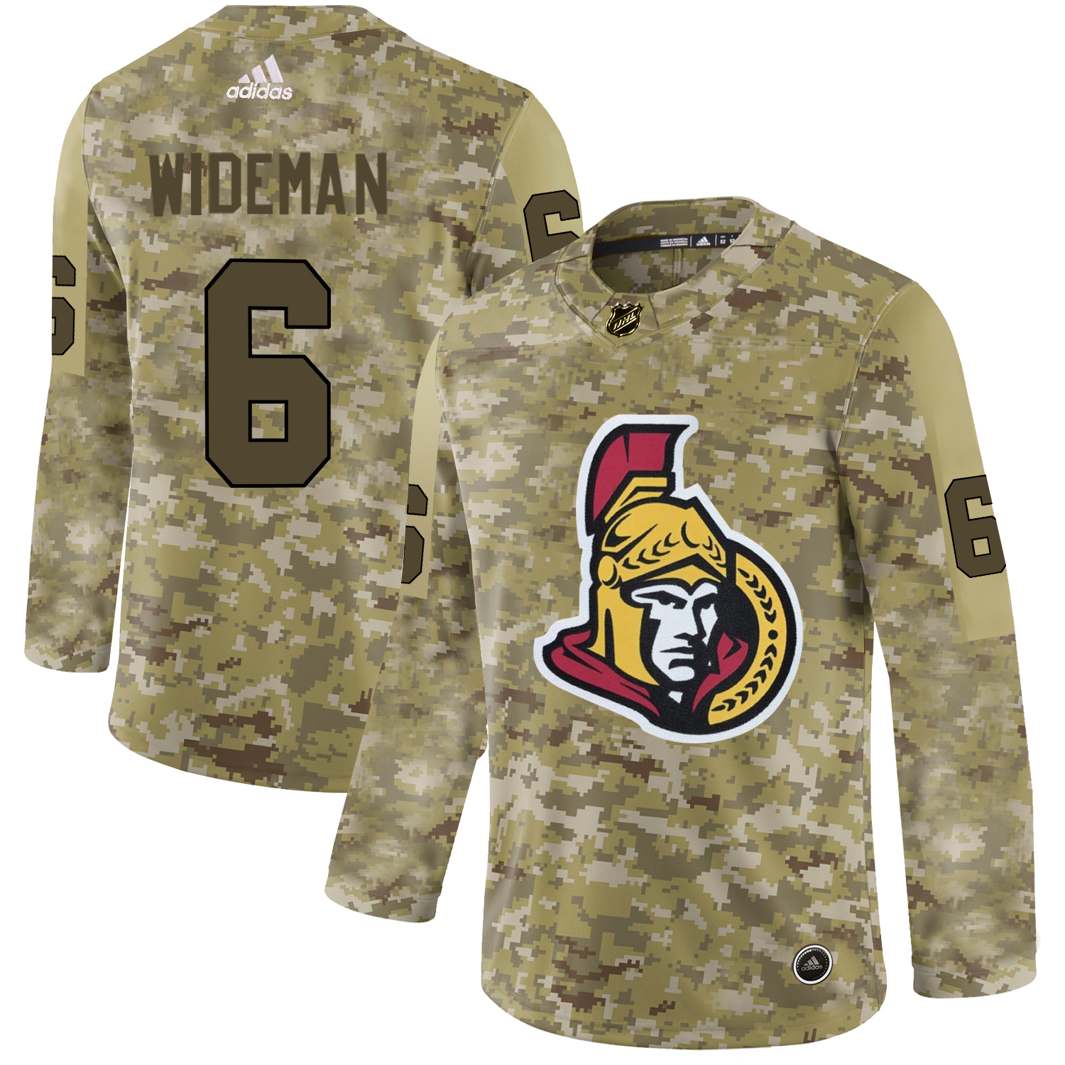 Adidas Senators #6 Chris Wideman Camo Authentic Stitched NHL Jersey