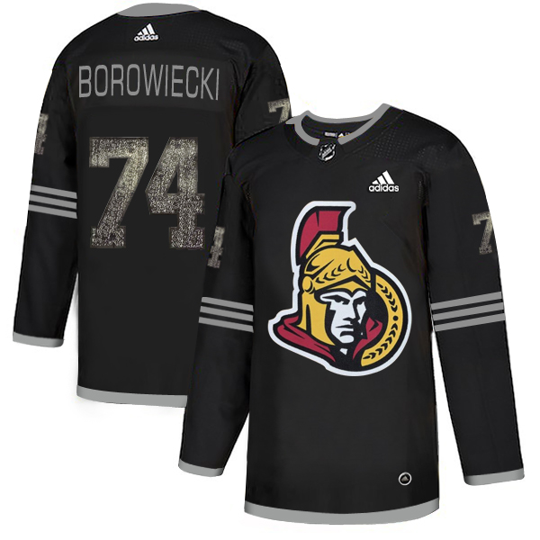 Adidas Senators #74 Mark Borowiecki Black Authentic Classic Stitched NHL Jersey