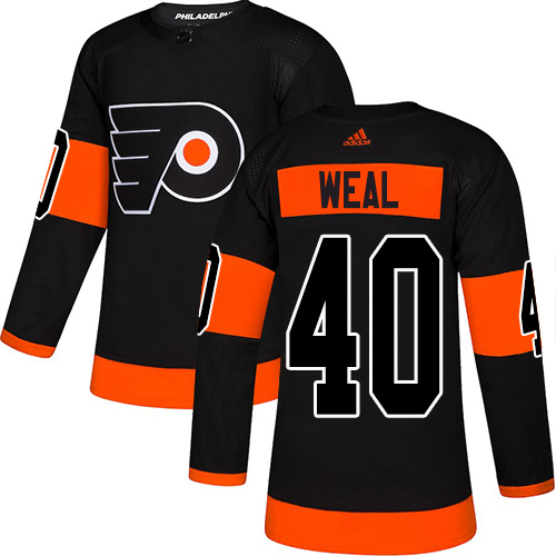 Adidas Flyers #40 Jordan Weal Black Alternate Authentic Stitched NHL Jersey