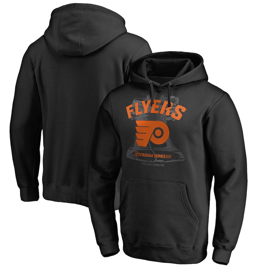 Men's Philadelphia Flyers Black 2019 Stadium Series Blue Line Pullover Hoodie