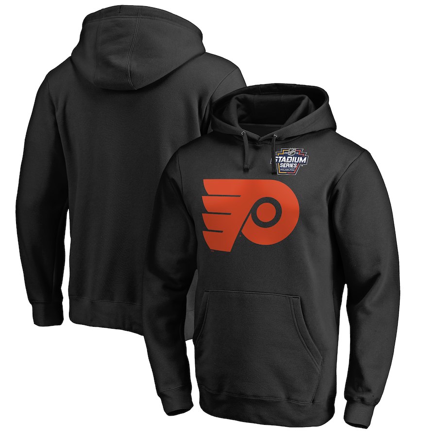 Men's Philadelphia Flyers Black 2019 Stadium Series Primary Logo Pullover Hoodie