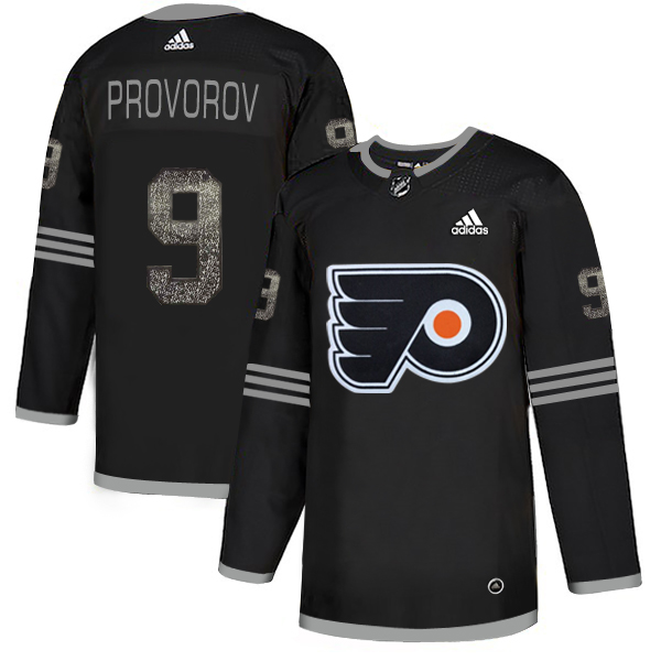 Adidas Flyers #9 Ivan Provorov Black Authentic Classic Stitched NHL Jersey - Click Image to Close