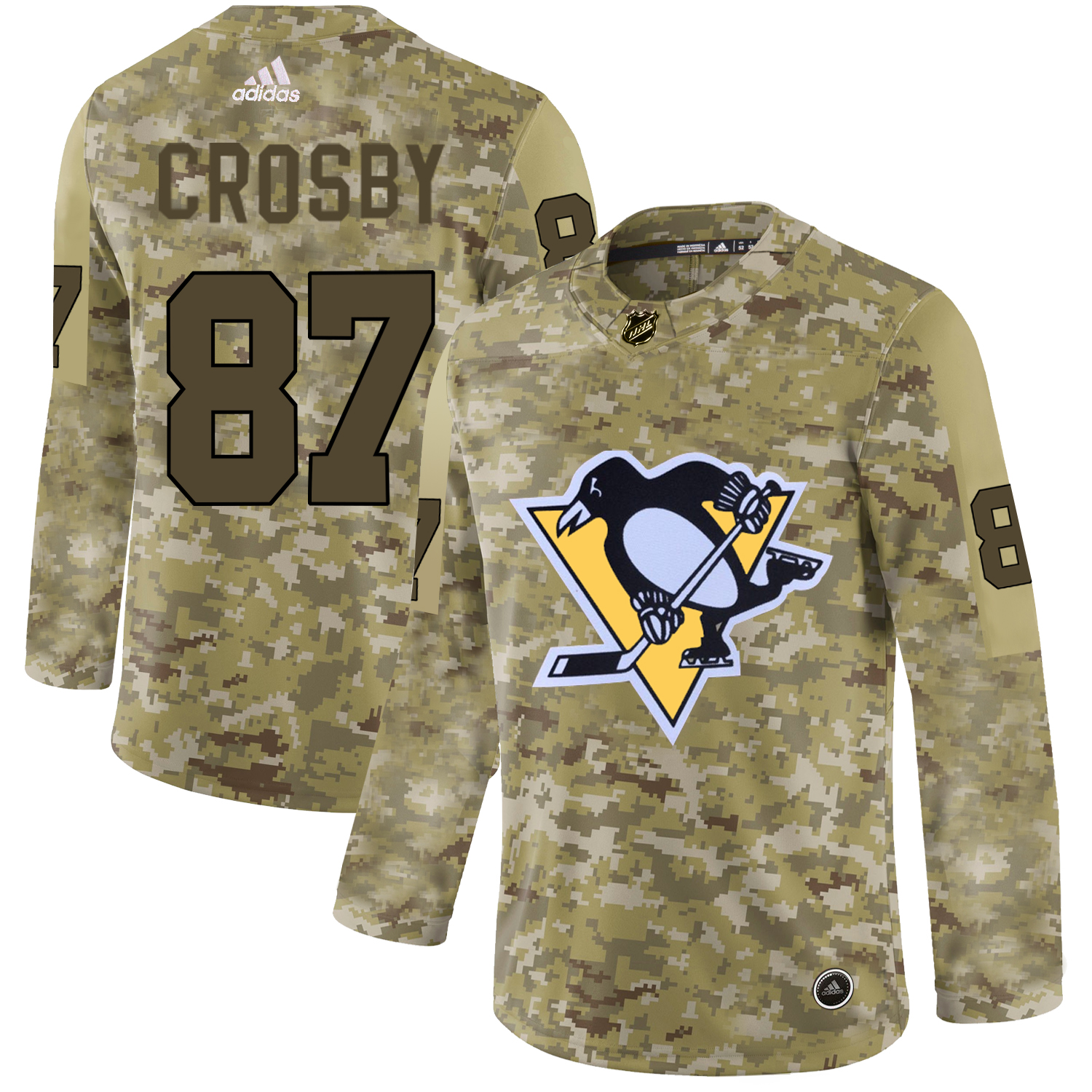 Adidas Penguins #87 Sidney Crosby Camo Authentic Stitched NHL Jersey