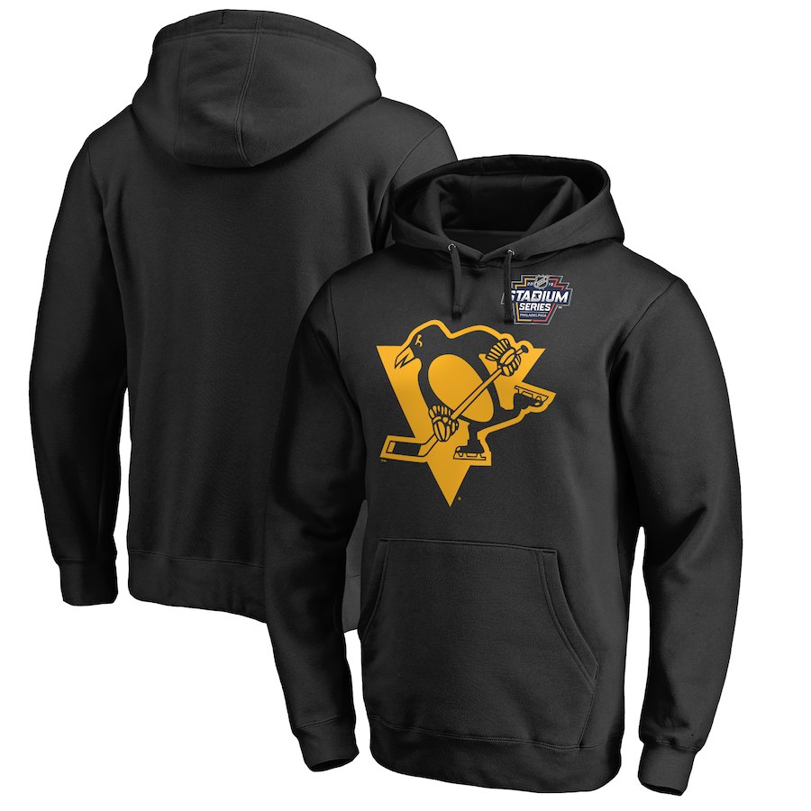 Men's Pittsburgh Penguins Black 2019 Stadium Series Primary Logo Pullover Hoodie