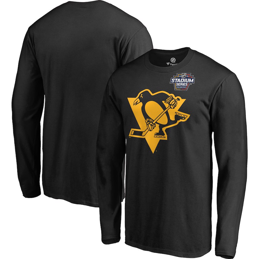 Men's Pittsburgh Penguins Black 2019 Stadium Series Primary Logo Long Sleeve T-Shirt