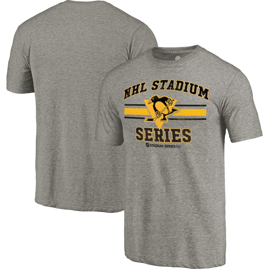 Men's Pittsburgh Penguins Gray 2019 Stadium Series Vintage Tri-Blend T-Shirt