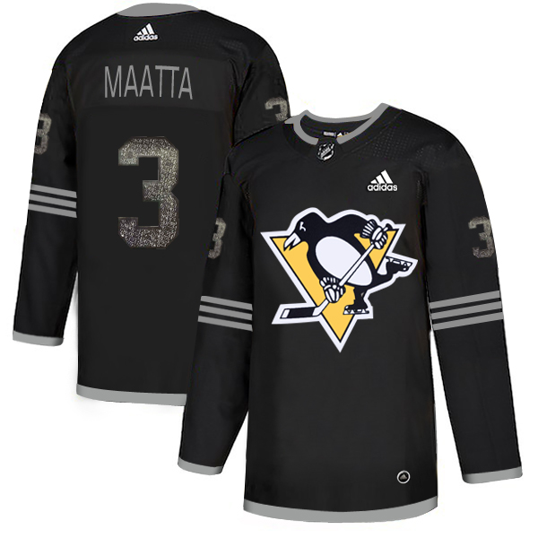 Adidas Penguins #3 Olli Maatta Black Authentic Classic Stitched NHL Jersey - Click Image to Close