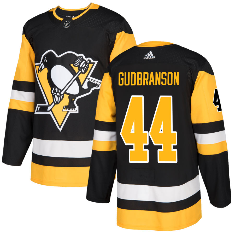 Adidas Penguins #44 Erik Gudbranson Black Home Authentic Stitched NHL Jersey - Click Image to Close