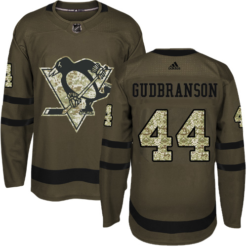 Adidas Penguins #44 Erik Gudbranson Green Salute To Service Stitched NHL Jersey - Click Image to Close