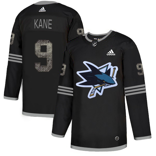 Adidas Sharks #9 Evander Kane Black Authentic Classic Stitched NHL Jersey - Click Image to Close