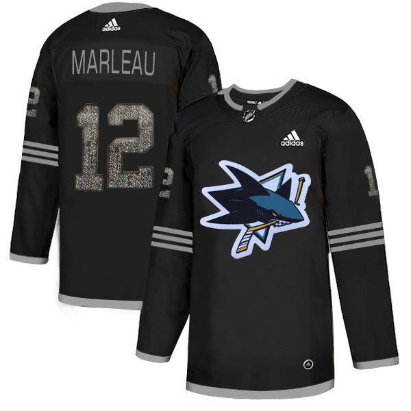 Adidas Sharks #12 Patrick Marleau Black Authentic Classic Stitched NHL Jersey - Click Image to Close