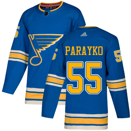 Adidas Blues #55 Colton Parayko Light Blue Alternate Authentic Stitched NHL Jersey - Click Image to Close