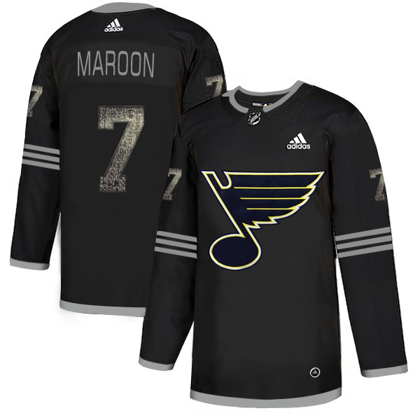 Adidas Blues #7 Patrick Maroon Black Authentic Classic Stitched NHL Jersey