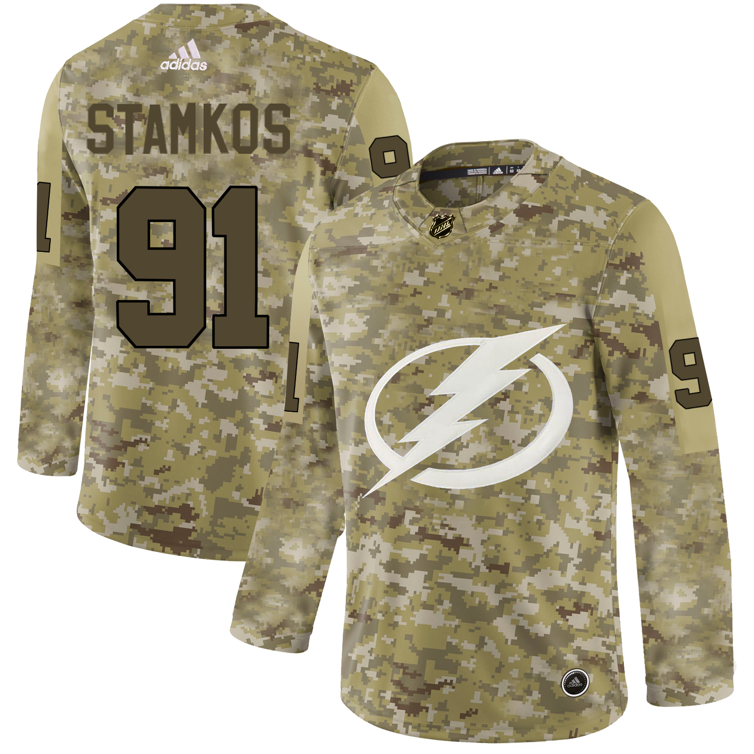 Adidas Lightning #91 Steven Stamkos Camo Authentic Stitched NHL Jersey - Click Image to Close