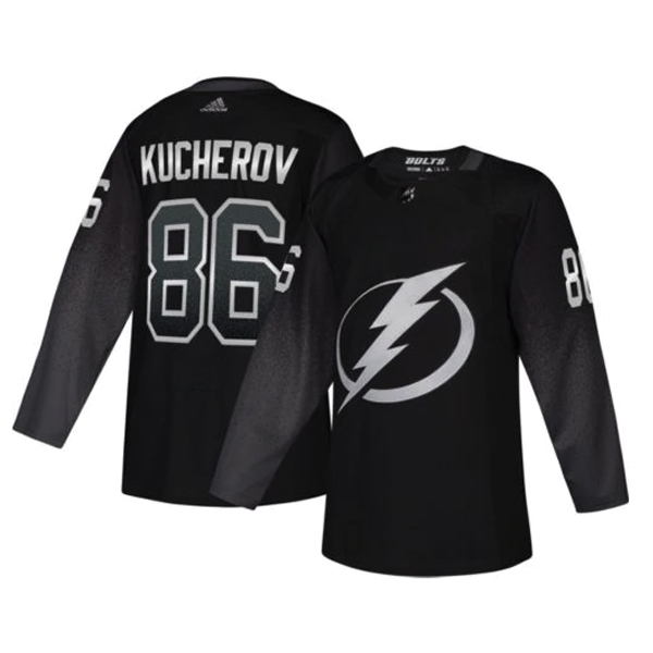 Tampa Bay Lightning #86 Nikita Kucherov adidas Alternate Authentic Player Jersey Black