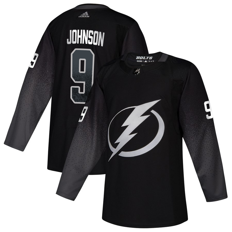 Tampa Bay Lightning #9 Tyler Johnson adidas Alternate Authentic Player Jersey Black