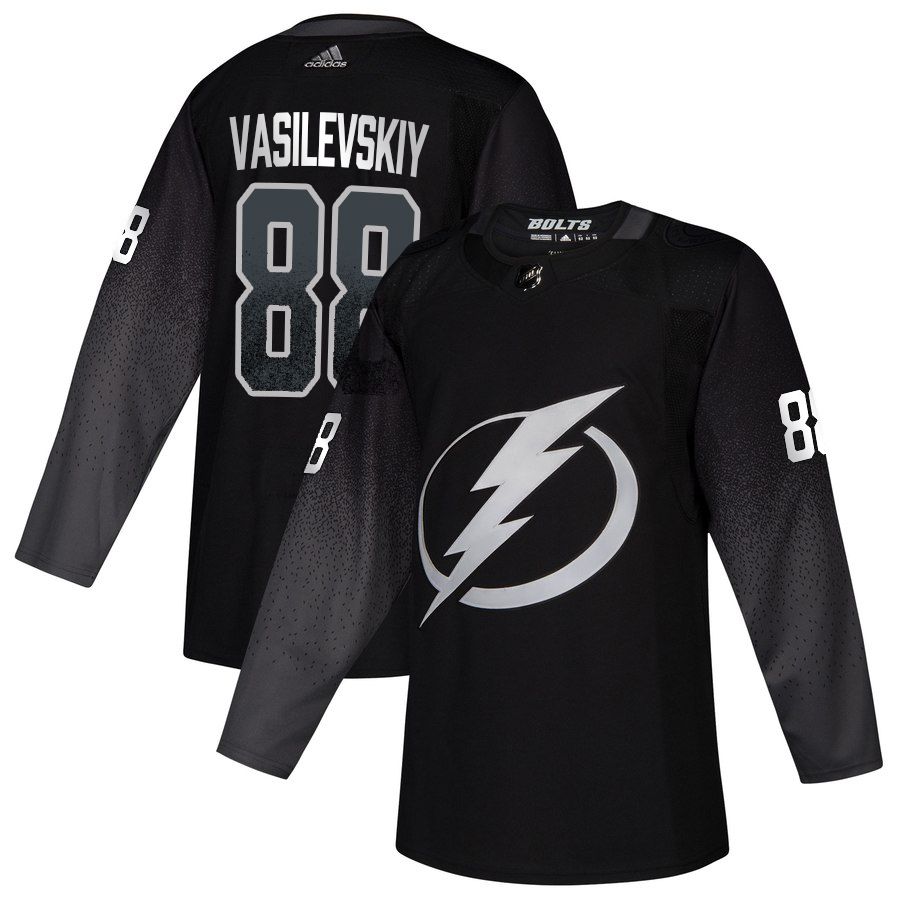 Tampa Bay Lightning #88 Andrei Vasilevskiy adidas Alternate Authentic Player Jersey Black