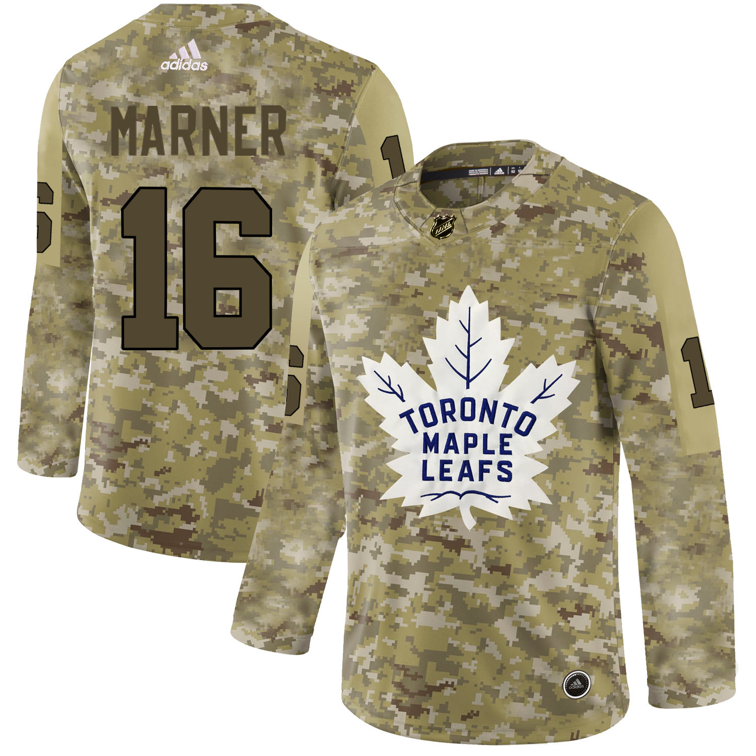 Adidas Maple Leafs #16 Mitchell Marner Camo Authentic Stitched NHL Jersey - Click Image to Close