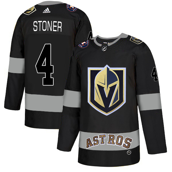 Adidas Golden Knights X Astros #4 Clayton Stoner Black Authentic City Joint Name Stitched NHL Jersey