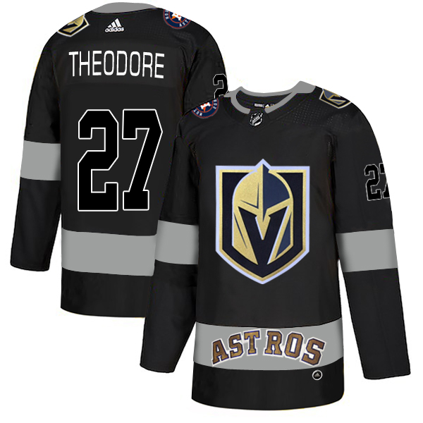 Adidas Golden Knights X Astros #27 Shea Theodore Black Authentic City Joint Name Stitched NHL Jersey - Click Image to Close