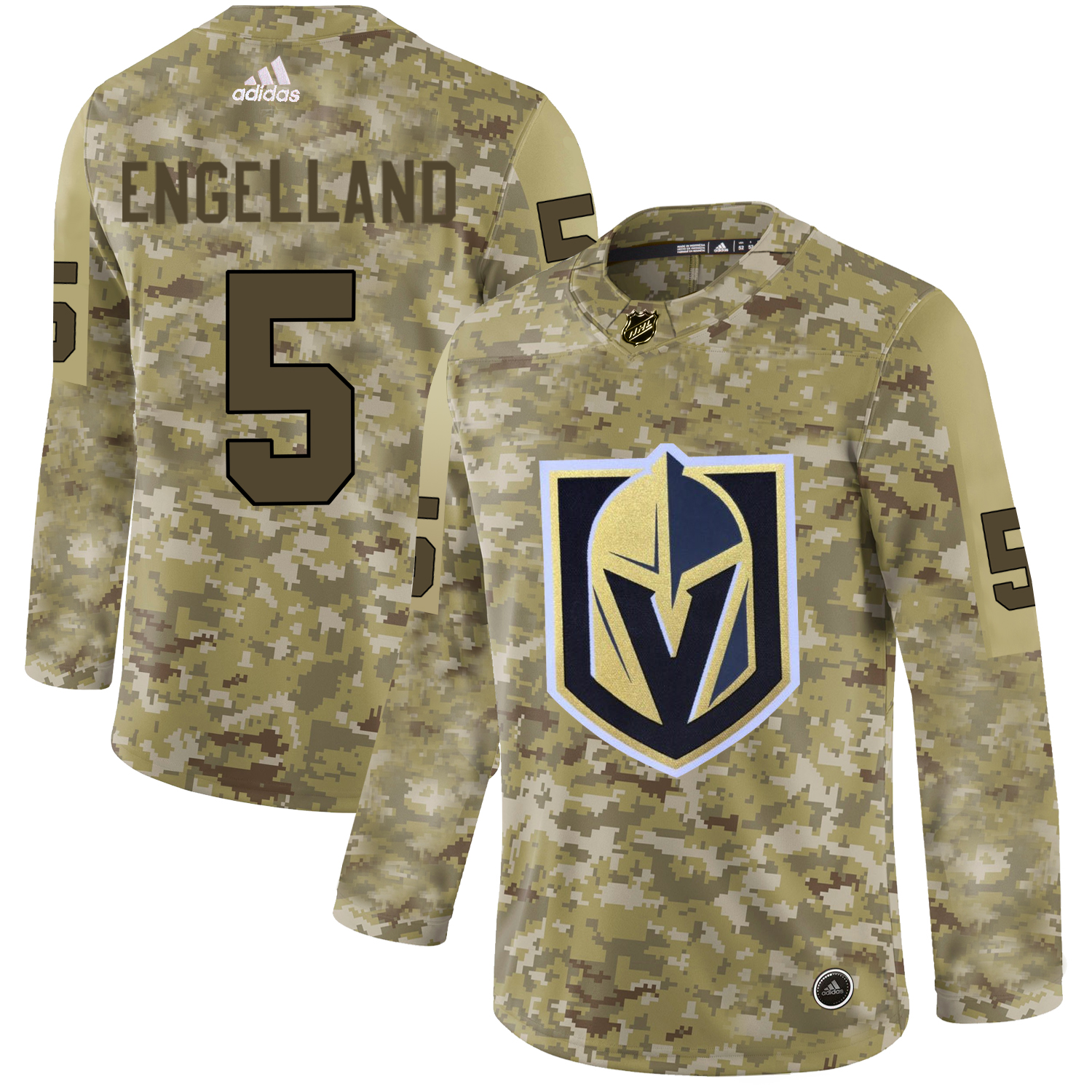 Adidas Golden Knights #5 Deryk Engelland Camo Authentic Stitched NHL Jersey - Click Image to Close