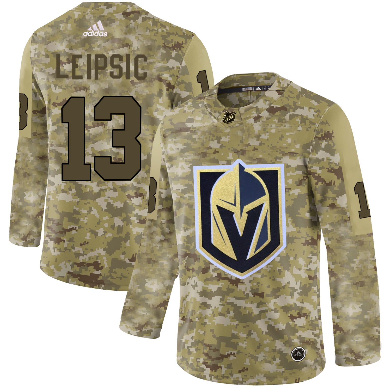 Adidas Golden Knights #13 Brendan Leipsic Camo Authentic Stitched NHL Jersey - Click Image to Close