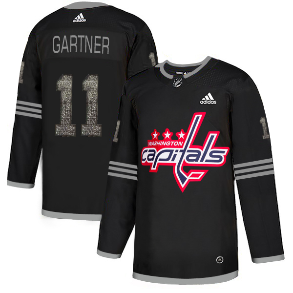 Adidas Capitals #11 Mike Gartner Black Authentic Classic Stitched NHL Jersey - Click Image to Close