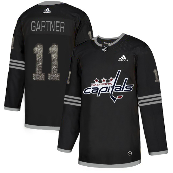 Adidas Capitals #11 Mike Gartner Black_1 Authentic Classic Stitched NHL Jersey - Click Image to Close