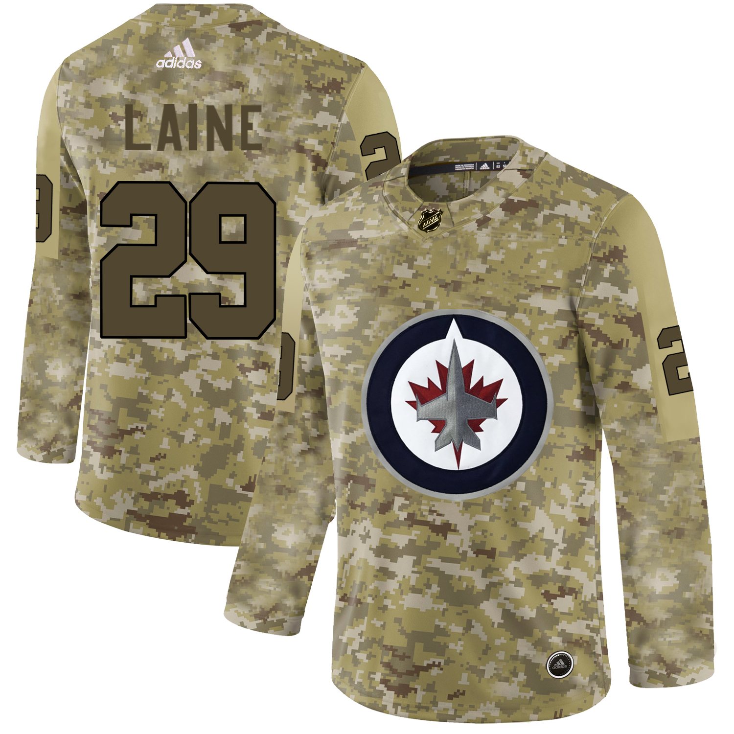 Adidas Jets #29 Patrik Laine Camo Authentic Stitched NHL Jersey