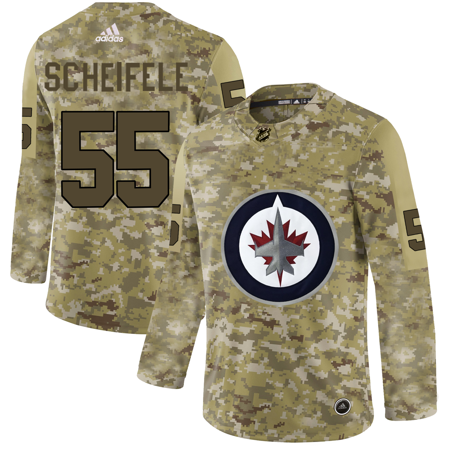 Adidas Jets #55 Mark Scheifele Camo Authentic Stitched NHL Jersey