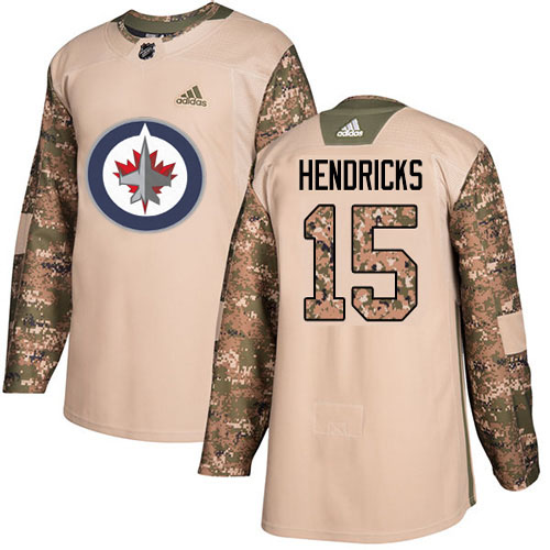 Adidas Jets #15 Matt Hendricks Camo Authentic 2017 Veterans Day Stitched NHL Jersey