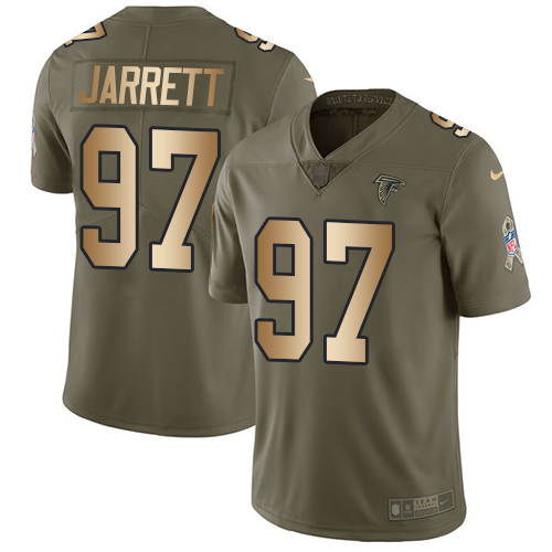 Nike Falcons #97 Grady Jarrett Olive/Gold Men's Stitched NFL Limited 2017 Salute To Service Jersey