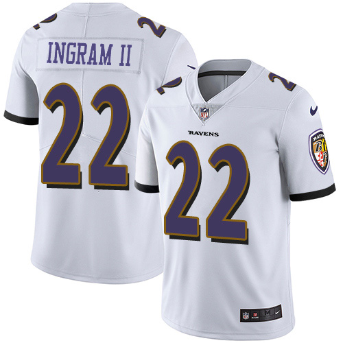 Nike Ravens #22 Mark Ingram White Men's Stitched NFL Vapor Untouchable Limited Jersey