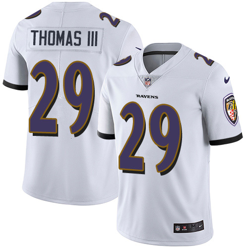 Nike Ravens #29 Earl Thomas III White Men's Stitched NFL Vapor Untouchable Limited Jersey