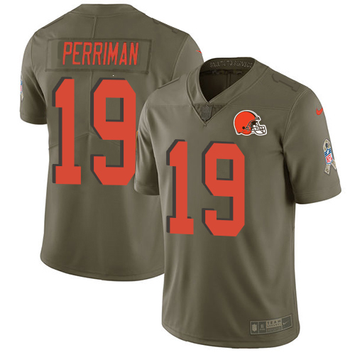 Nike Browns #19 Breshad Perriman Olive Men's Stitched NFL Limited 2017 Salute To Service Jersey - Click Image to Close