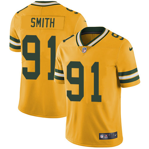 Nike Packers #91 Preston Smith Yellow Men's Stitched NFL Limited Rush Jersey