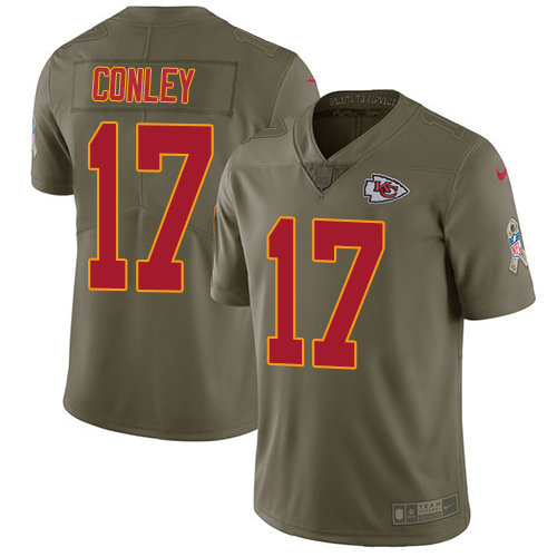 Nike Chiefs #17 Chris Conley Olive Men's Stitched NFL Limited 2017 Salute To Service Jersey - Click Image to Close