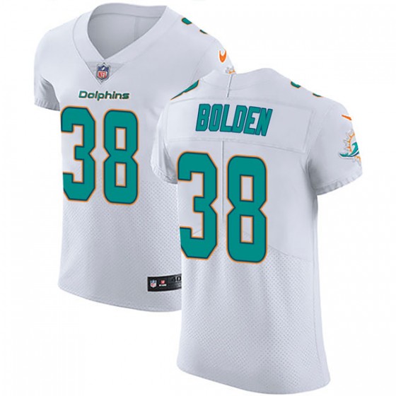 Nike Dolphins #38 Brandon Bolden White Men's Stitched NFL Vapor Untouchable Elite Jersey