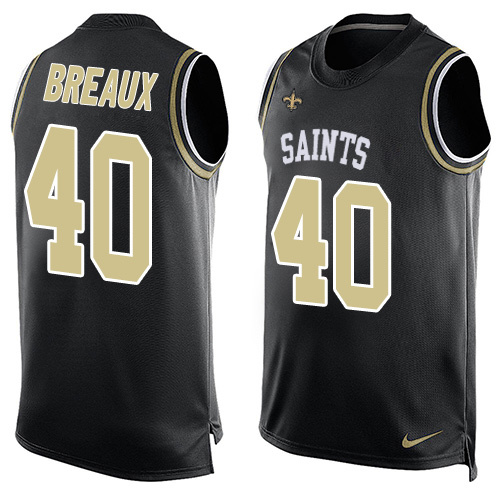 Nike Saints #40 Delvin Breaux Black Team Color Men's Stitched NFL Limited Tank Top Jersey