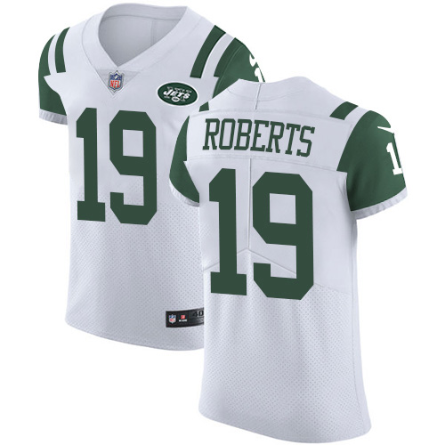 Nike Jets #19 Andre Roberts White Men's Stitched NFL Vapor Untouchable Elite Jersey