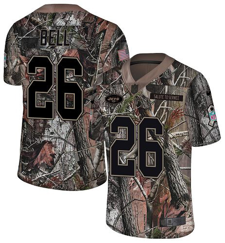 Nike Jets #26 Le'Veon Bell Camo Men's Stitched NFL Limited Rush Realtree Jersey