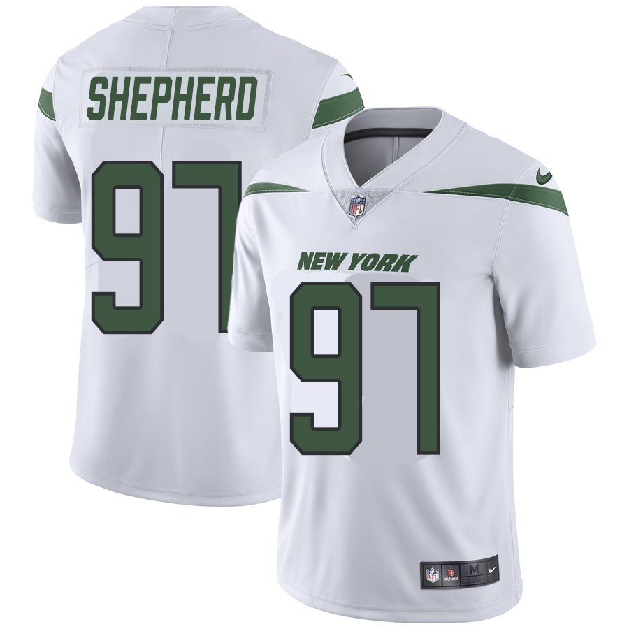 New York Jets #97 Nathan Shepherd Nike Vapor Limited Jersey White