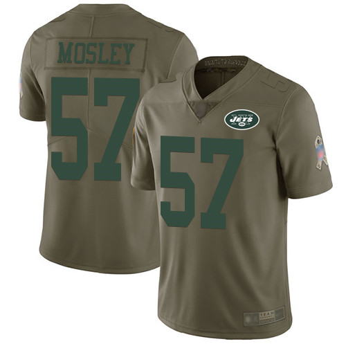 Nike Jets #57 C.J. Mosley Martin Olive Men's Stitched NFL Limited 2017 Salute to Service Jersey