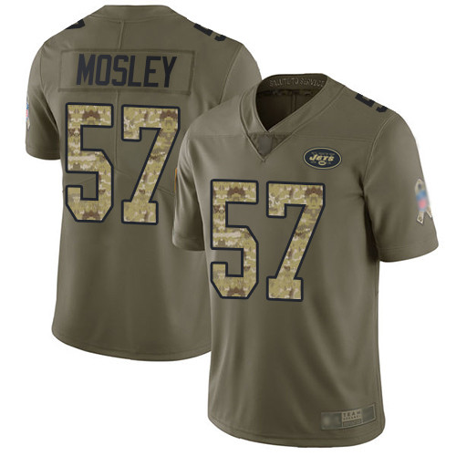 Nike Jets #57 C.J. Mosley Martin Olive/Camo Men's Stitched NFL Limited 2017 Salute To Service Jersey