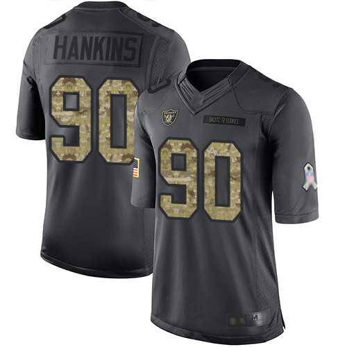 Nike Raiders #90 Johnathan Hankins Black Men's Stitched NFL Limited 2016 Salute To Service Jersey