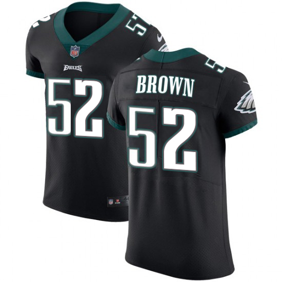 Nike Eagles #52 Asantay Brown Black Alternate Men's Stitched NFL Vapor Untouchable Elite Jersey - Click Image to Close